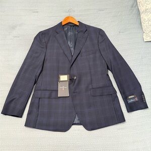 Ermenegildo Zegna Dark Blue Check Blazer